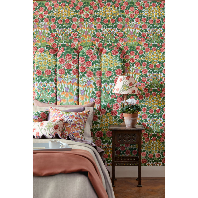 Campanula 10.05m x 52cm Matte Wallpaper Roll, Sunburst/Ebony
