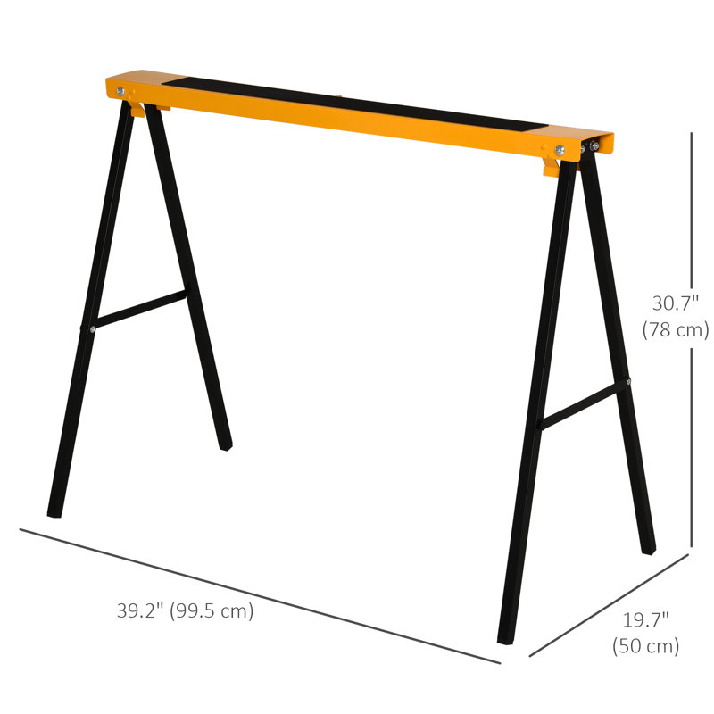 2 pièces chevalet scie en métal pour tréteaux pliables
