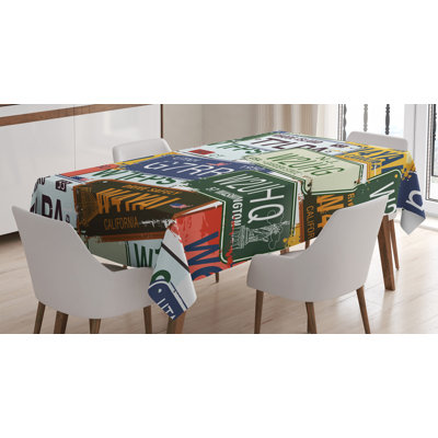 Original License Plates Tablecloth