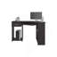 Bureau en coin en forme de L avec deux tablettes latérales peu encombrantes, noir-423279538