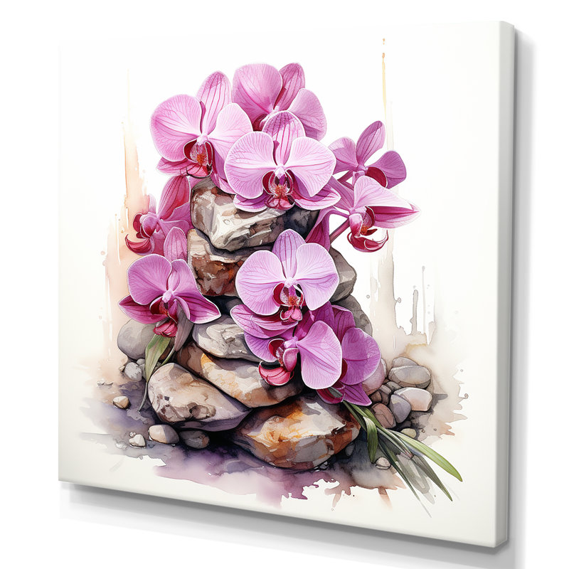 Mauve orchidée beauté III - art mural orchidée, Toile tendue, 16" H x 16" W