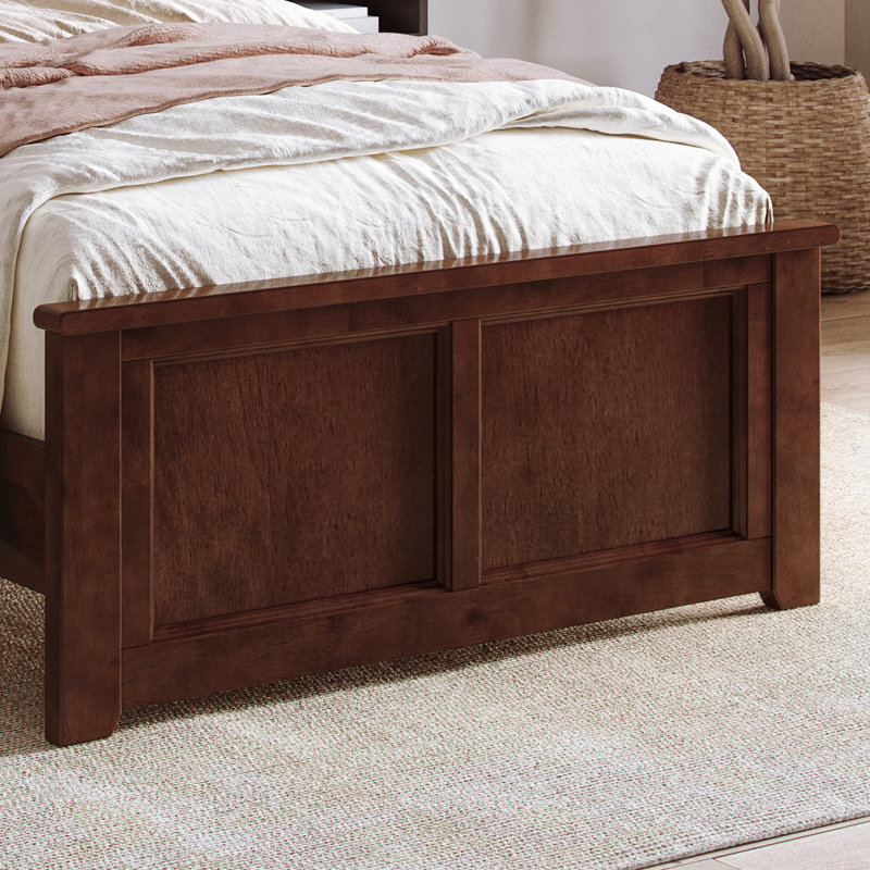Patillo Solid Wood Low Profile Bed with Matching Footboard, Twin XL, Walnut