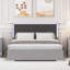 Grand lit tapissier avec lumières, lit plateforme moderne avec tête de lit en velours, design élégant et élégant-1378916114