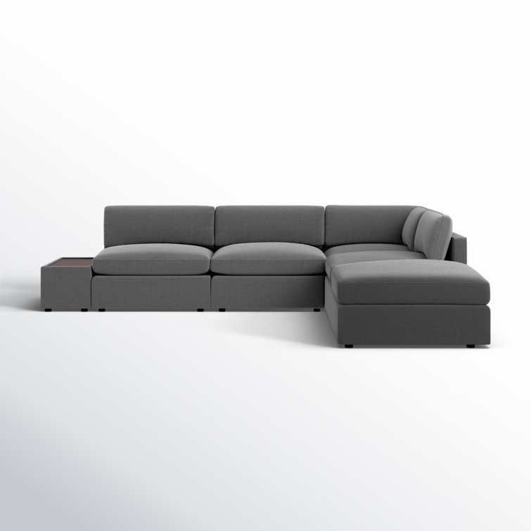 Rosmeer 6 - Piece 132'' W Reversible Upholstered Sectional With Storage Ottoman