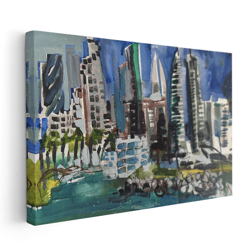 Bahrain Skyline - reproduction d'art sur toile, H 12 po x l 18 po
