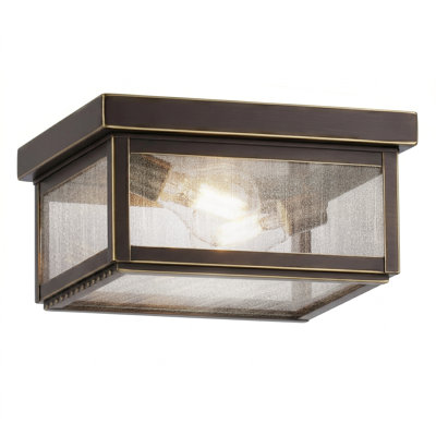 Brass Traditions - Branford - 2 Light - 10 inch - Bronze - Solid Brass - Semi Flush