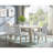 Contemporary White Marble Dining Piece - Rectangular Table With Brown In For 6 Seats