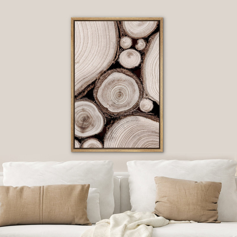 2 illustrations d'anneau d'arbre en bois, images murales neutres de campagne moderne, impression numérique sur toile giclée sur toile