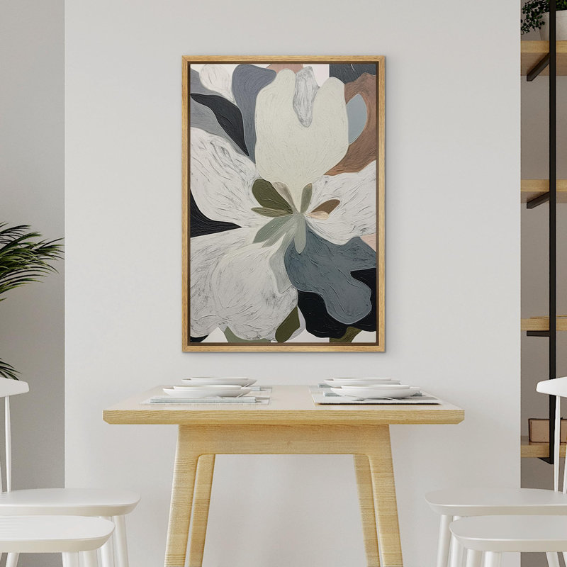 " Abstract Florals Bold Petal Impressions Modern Art Decor Floral Botanical Minimal ", Natural Floater Framed, 36" H x 24" W