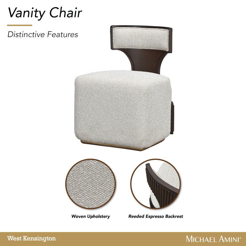 West Kensington Vanity Chair, Espresso Wood