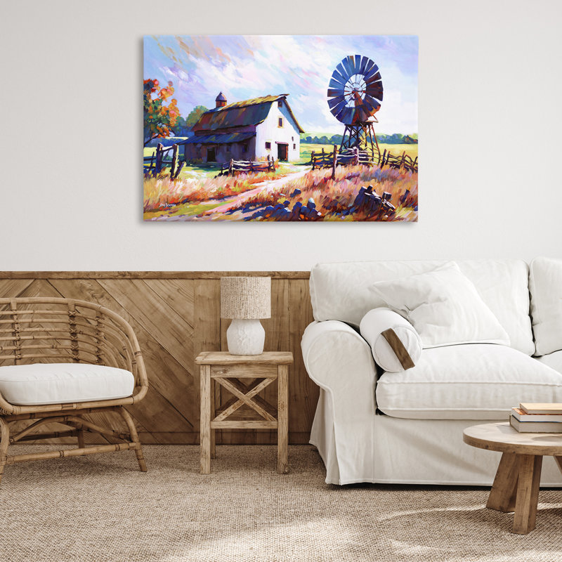 "Countryside Serenity Landscape", art mural par Leon Devenice, H 30 po x l 45 po