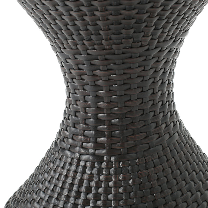 Outdoor 16-inch Multi-brown Wicker Hourgla Side Table