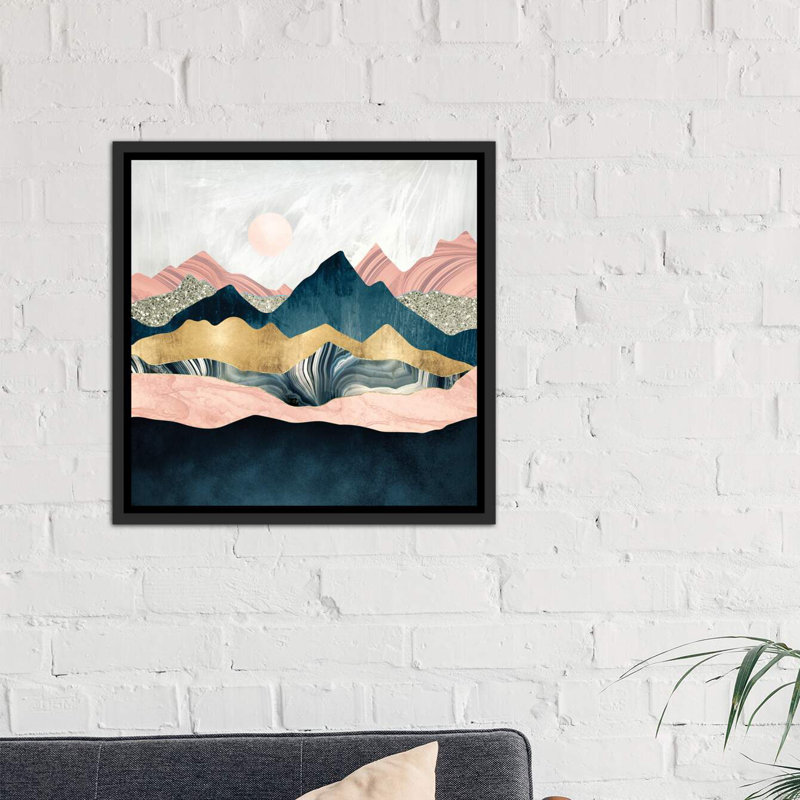 Plush Peaks by SpaceFrog Designs - Print, 26" H x 26" W x 1.5" D, Distressed Black Framed Canvas