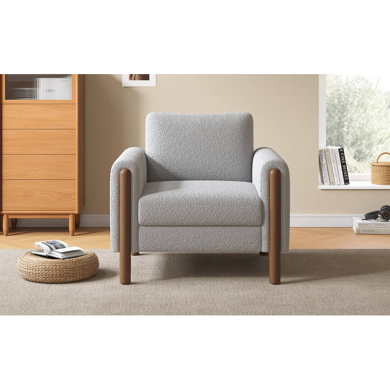 Fauteuil d'appoint surdimensionné rembourré, Gris clair