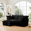 Canapé modulaire 2 places à housse avec repose-pieds convertible, siège large et profond en forme de L avec housse amovible-417778296