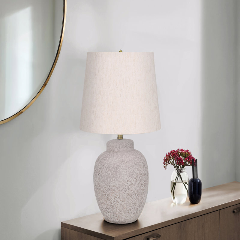 Lighting, H 22 ", lampe de table, béton crème