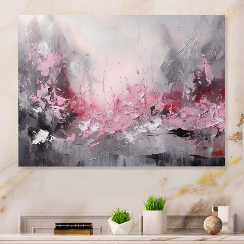 Évolution des formes en marbre rose V - décoration murale géométrique moderne en métal, H 16 po x l 32 po x P 1 po