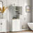 Mubashar Tall Bathroom Cabinet with Tilt-Out Laundry Hamper, Upper Storage Cabinet, A Drawer and Open Shelves-36913641