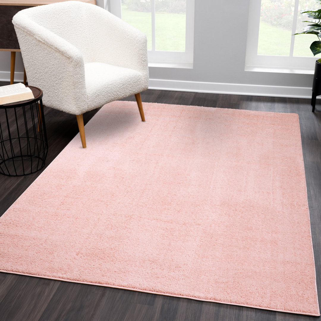 Teppich Softshine 2236 Micro Polyester Hochflor Einfarbig Rosa Wohnzimmer Schlafzimmer Araby