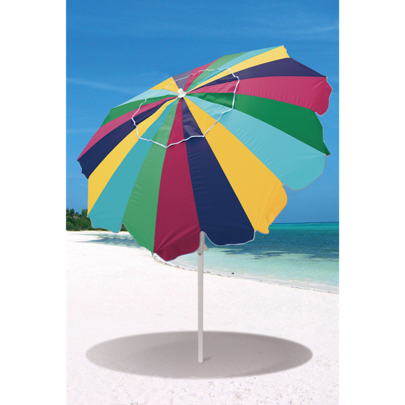 Parasol 7 'à 20 panneaux avec ancrage sable intégré