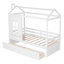 Lit simple en bois avec deux tiroirs (blanc)