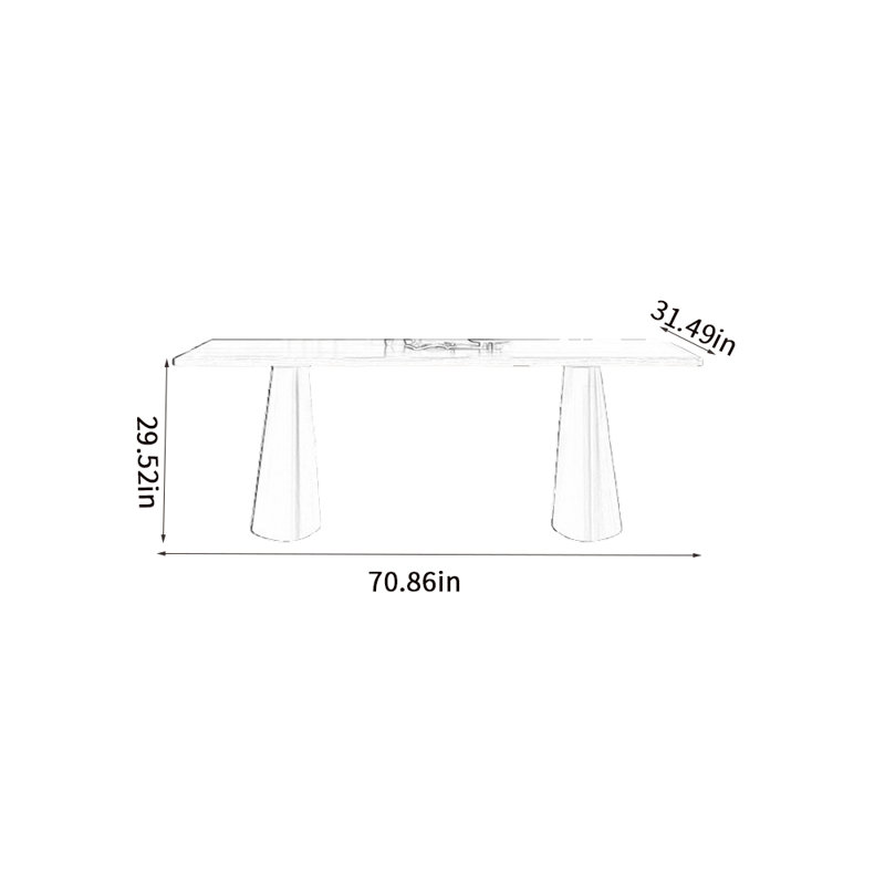 Nardulli, H 29,52 po x L 70,86 po x l 31,49 po