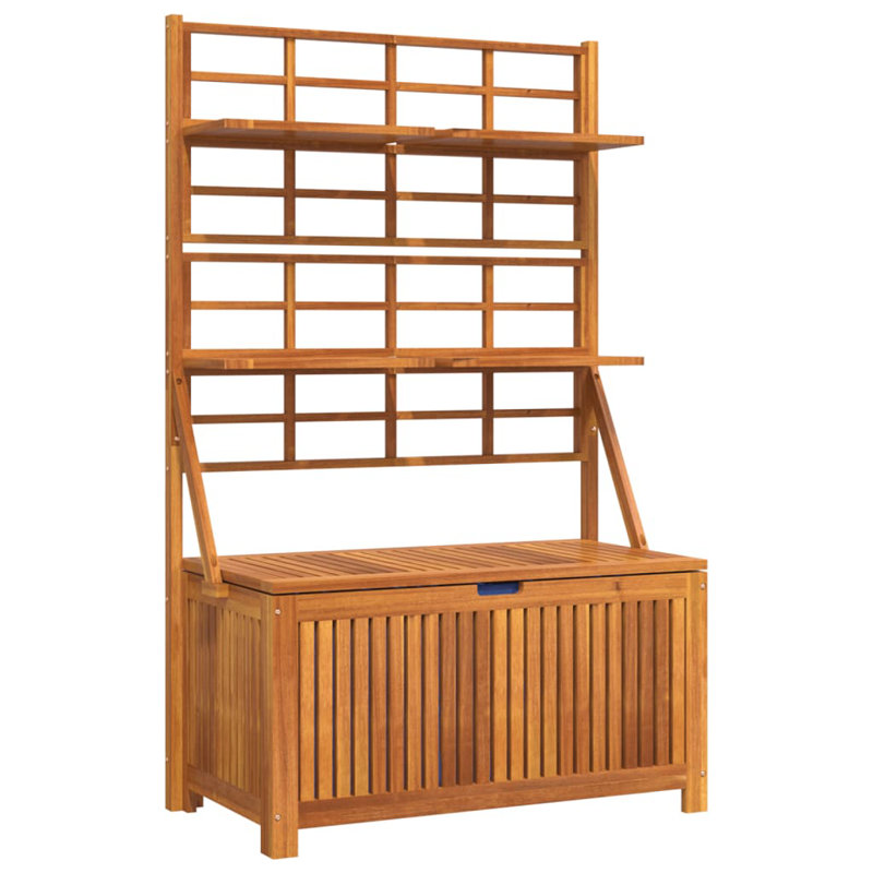 Boîte de rangement vidaXL en bois d'acacia massif brun 39 x 19,7 x 63 po, Brun