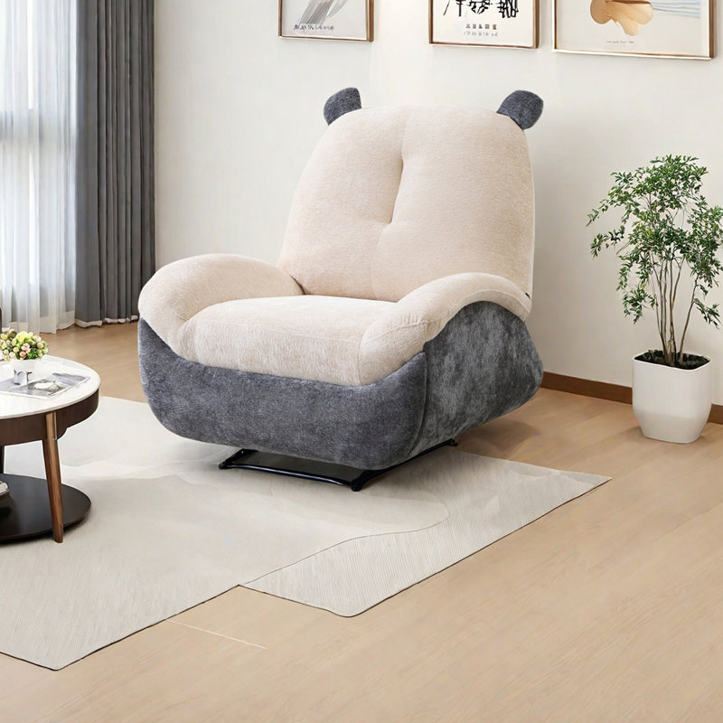 Minimalist style ergonomic lounge chair, Gray/Beige