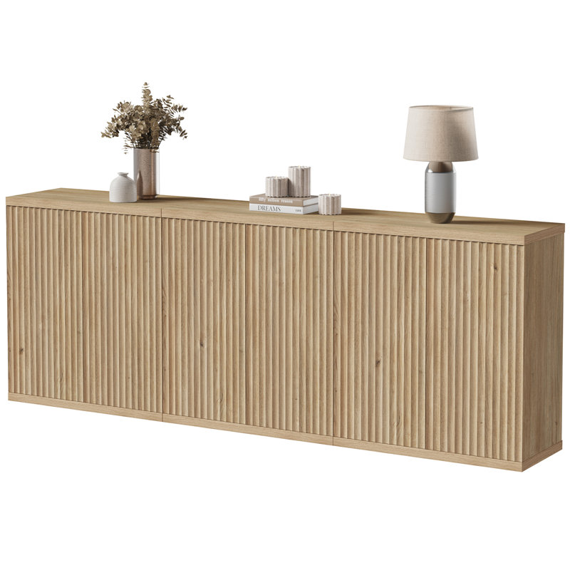 Cesiro Accent Cabinet With Adjustable Shelves, 3, Natural Oak