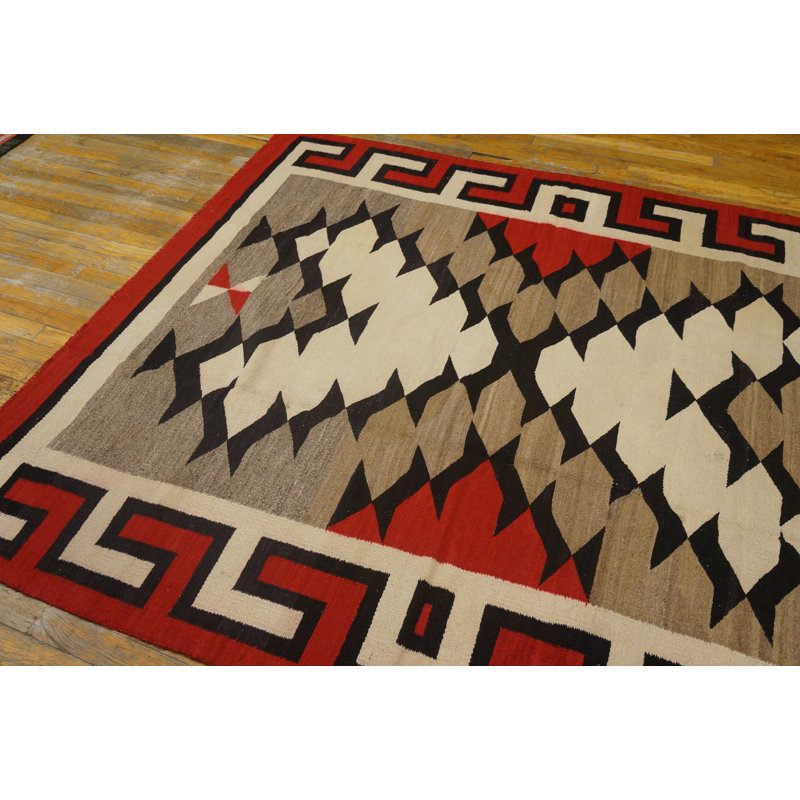 Flatweave Wool Geometric Area Rug