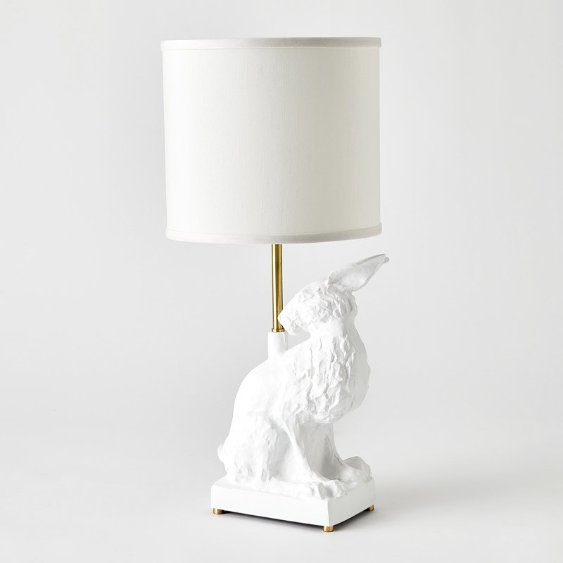 Lampe lapin en blanc mat