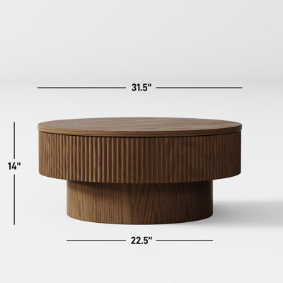 Round Drum Coffee Table with Storage