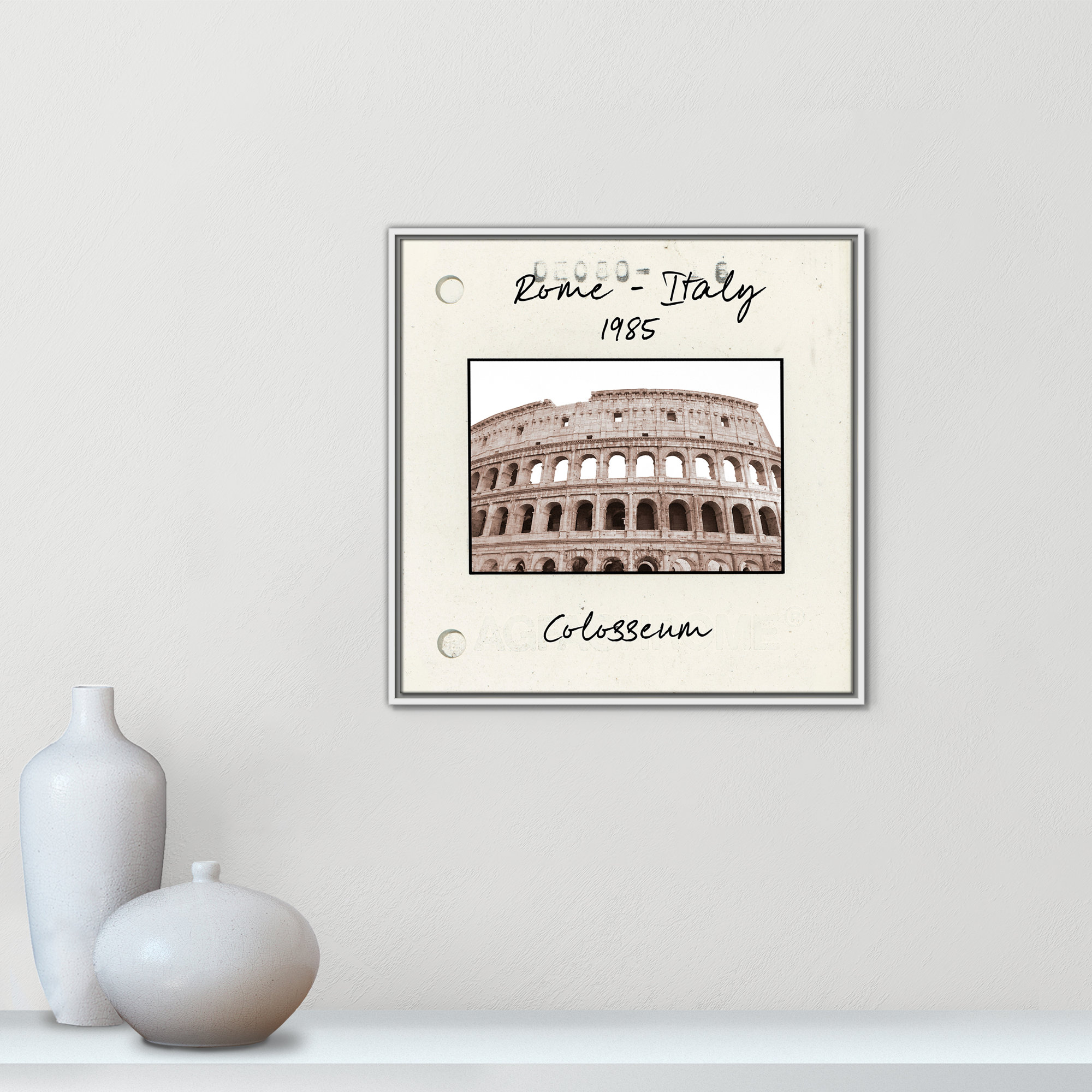 Rome, Italy - Colosseum Print by Natalie Carpentieri, White Floater Framed Canvas, 25.5" H x 25.5" W x 2" D