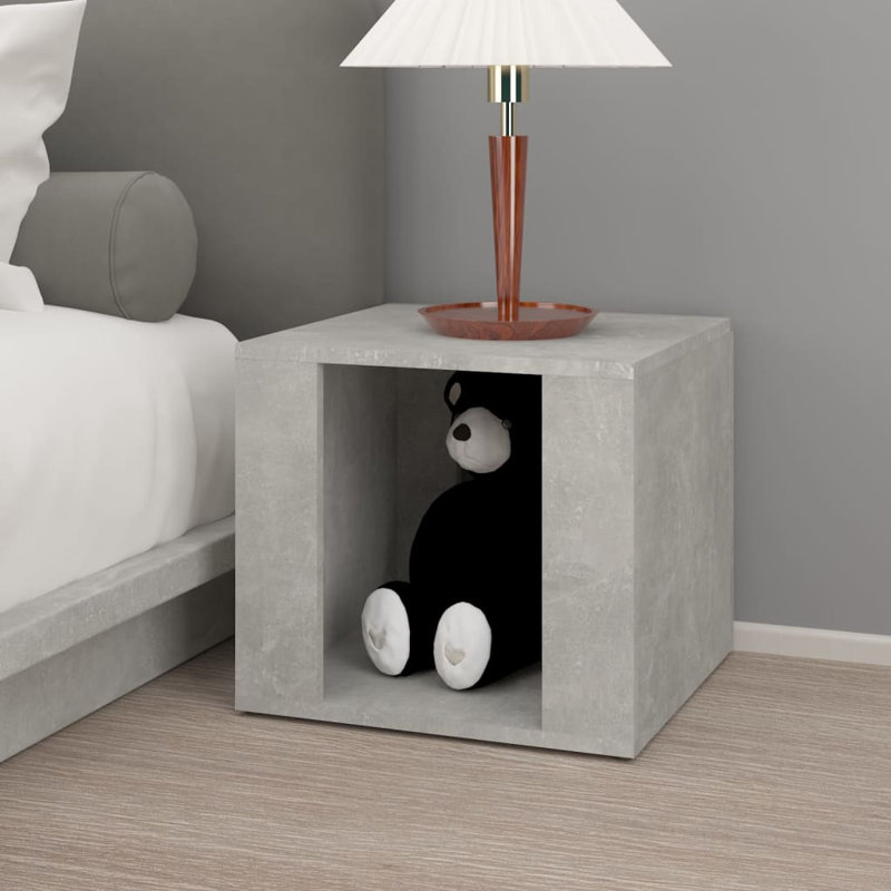 Khaiden 41cm W Manufactured Wood Bedside Table, Grey