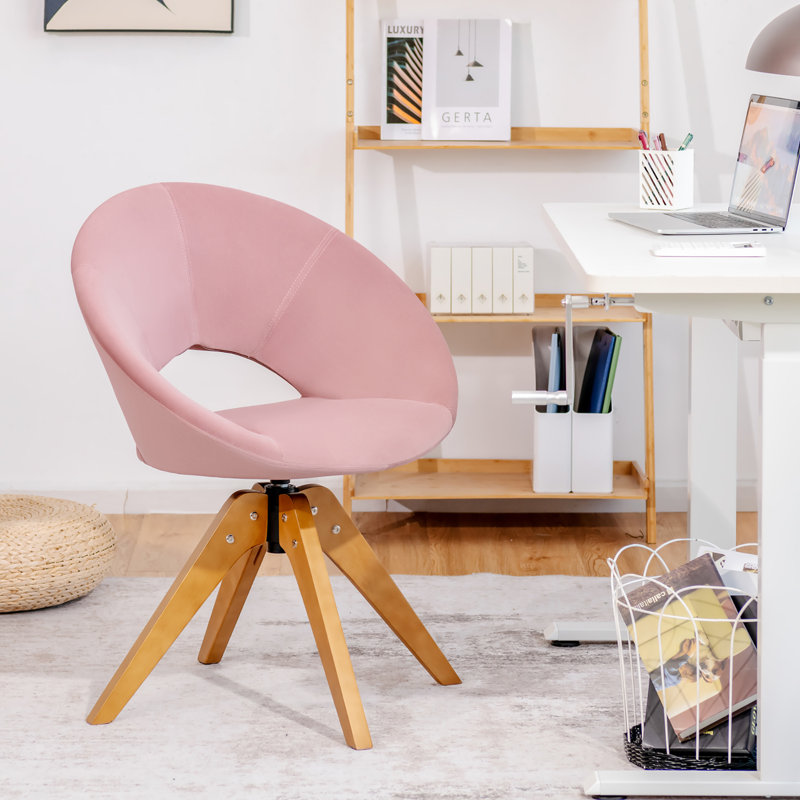 Fauteuil d'appoint Mid-Century, Velours rose