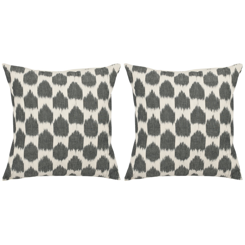 Isadore Embroidered Cotton Reversible Throw Pillow, 22"