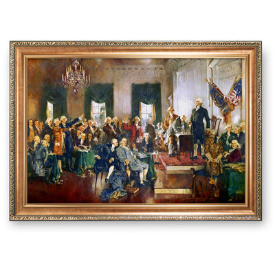Scene at the Signing of the Constitution of the United States, World Classic Reproductions For HomeDecor,Italy Style Luxurious Embossing Frame
