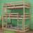 Twin Triple Rubber Wood Bunk Bed, With Ladders-1876916043