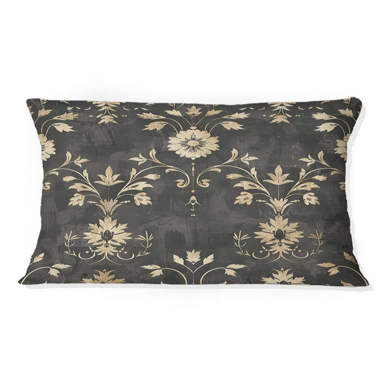 Coussin lombaire gris foncé Farmhouse Charm II, Forme rectangulaire, H 12 po x l 20 po