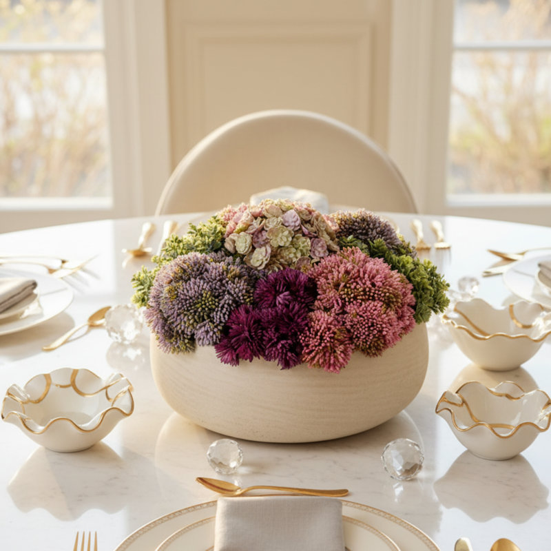 Artful Interiors Succulent Faux Floral in Pot, Ash