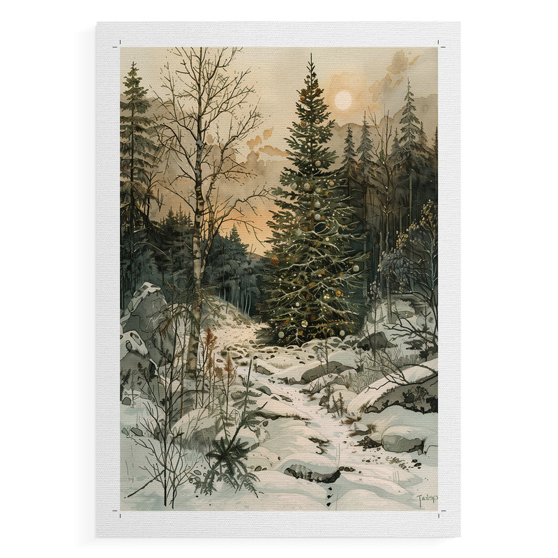 Art des Fêtes de Noël DCxxxvi - Impression sur toile seulement - NON-CADRE, H 12 po x l 8 po