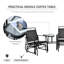 Fauteuil oscillant avec table basse pour la cour arrière - 2 balançoires à bascule, toile respirante, chaise de jardin noire, finition aérée