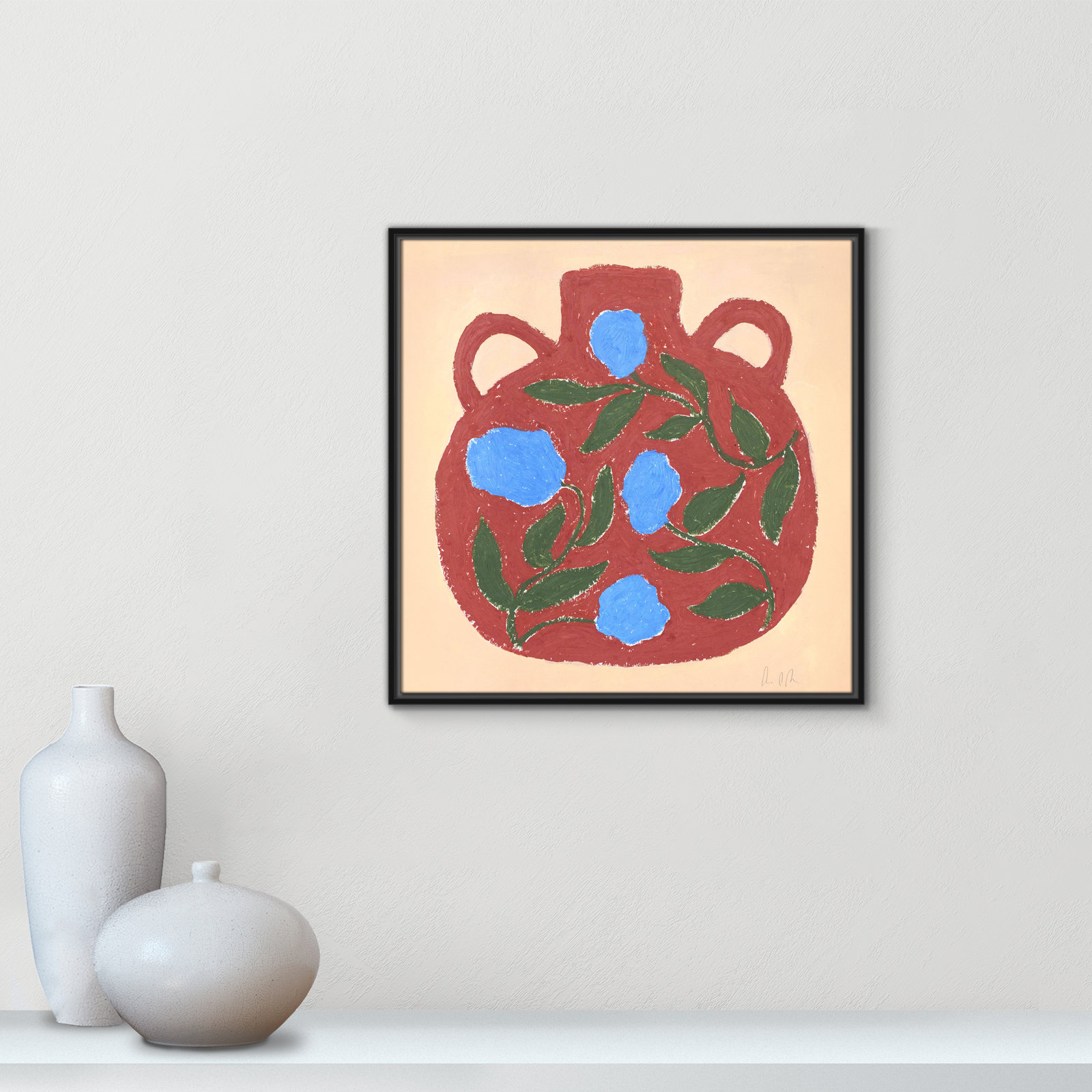 Vase No. 04 Print by Camilla Bergqvist, 25.5" H x 25.5" W, Black