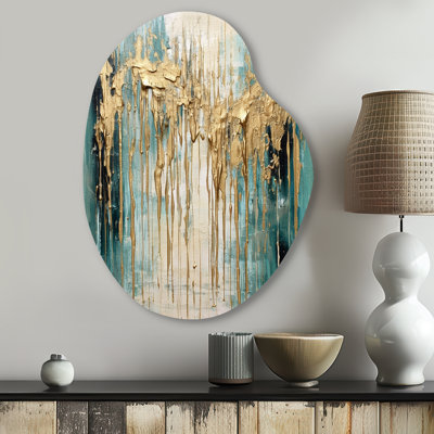 Chester - Minimalism Asymmetrical Metal Wall Art, Brown Unique Shape Metal Art Print
