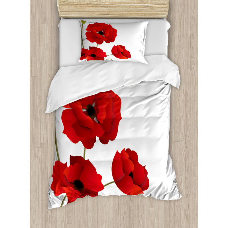 Floral Traditional Polyester Floral Duvet Cover, Twin