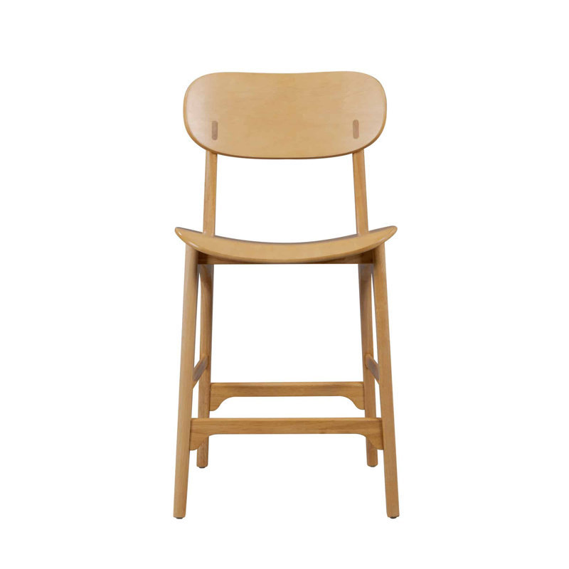 Tabouret de bar et de comptoir Larence, Tabouret de comptoir (siège d'une hauteur de 24 p, Naturel