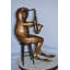 Frog playing saxophone bronze statue - Size: 23"L x 15"W x 30"H.