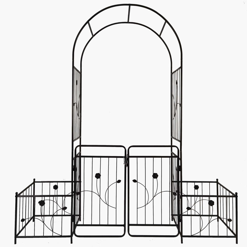 Miquez 86.48'' H x 79.38'' W Iron Arched Trellis