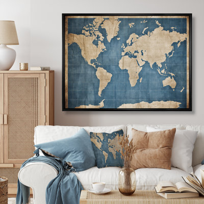 Ancienne carte du monde IV sur toile