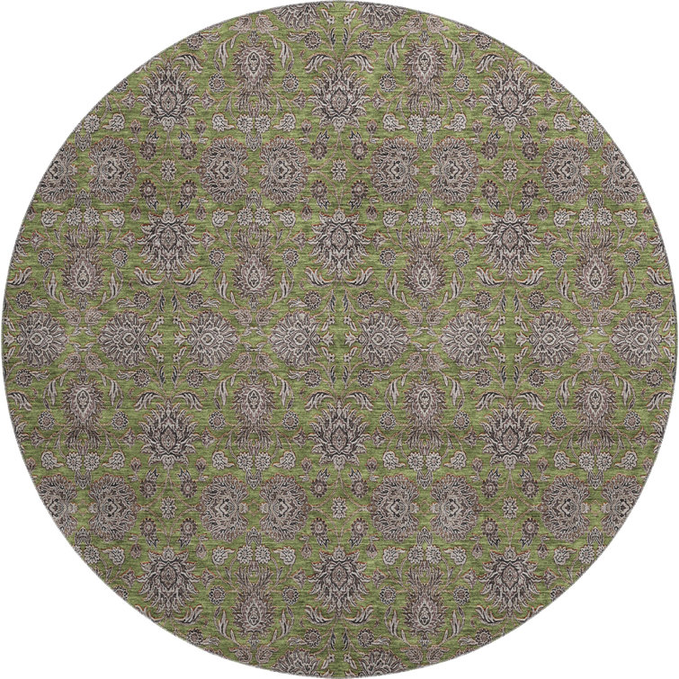 Premium Machine Washable Prisco Olive Rug